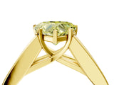 Yellow gold Fancy Yellow Heart Cut Cut Channel Set Solitaire Ring with Four-Prong Setting_4