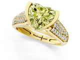 Yellow gold Fancy Yellow Heart Cut Cut Diamond Channel Set Pave Band with Tension Prong Setting_1