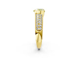 Yellow gold Fancy Yellow Heart Cut Cut Diamond Channel Set Pave Band with Tension Prong Setting_2