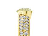 Yellow gold Fancy Yellow Heart Cut Cut Diamond Channel Set Pave Band with Tension Prong Setting_5
