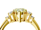 Yellow gold Fancy Yellow Heart Cut Cut Diamond Cluster Ring with Solitaire Band and Four-Prong Setting_16