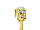 Yellow gold Fancy Yellow Heart Cut Cut Diamond Cluster Ring with Solitaire Band and Four-Prong Setting_17