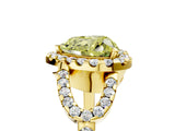 Yellow gold Fancy Yellow Heart Cut Cut Diamond Halo Engagement Ring with Open Split Pavé Band_5
