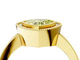 Yellow gold Fancy Yellow Heart Cut-Cut Diamond Halo Engagement Ring with Pave Band and Prong Setting_4