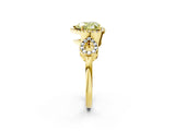 Yellow gold Fancy Yellow Heart Cut Cut Halo Diamond Infinity Band with Four-Prong Setting_2