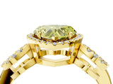 Yellow gold Fancy Yellow Heart Cut Cut Halo Diamond Infinity Band with Four-Prong Setting_4