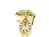 Yellow gold Fancy Yellow Heart Cut Cut Halo Diamond Infinity Band with Four-Prong Setting_5
