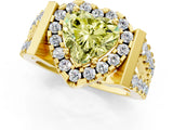 Yellow gold Fancy Yellow Heart Cut Cut Halo Split Shank Prong Set Ring_1