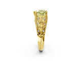 Yellow gold Fancy Yellow Heart Cut Cut Milgrain Pave Diamond Engagement Ring with Four-Prong Setting_5