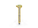 Yellow gold Fancy Yellow Heart Cut Cut Pave Band Milgrain Solitaire Ring_2