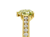 Yellow gold Fancy Yellow Heart Cut Cut Pave Band Milgrain Solitaire Ring_5