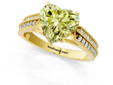 Yellow gold Fancy Yellow Heart Cut Cut Pave Split Shank Engagement Ring with Four-Prong Setting_1