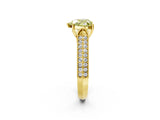 Yellow gold Fancy Yellow Heart Cut Cut Pave Split Shank Engagement Ring with Four-Prong Setting_2