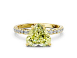 Yellow gold Fancy Yellow Heart Cut Diamond Brilliant Solitaire Ring with Pavé Band and Four-Prong Setting_12