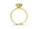 Yellow gold Fancy Yellow Heart Cut Diamond Brilliant Solitaire Ring with Pavé Band and Four-Prong Setting_15