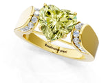 Yellow gold Fancy Yellow Heart Cut Diamond Channel Set Solitaire Ring with Four-Prong Setting_13