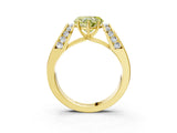 Yellow gold Fancy Yellow Heart Cut Diamond Channel Set Solitaire Ring with Four-Prong Setting_15