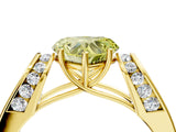Yellow gold Fancy Yellow Heart Cut Diamond Channel Set Solitaire Ring with Four-Prong Setting_16