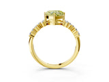 Yellow gold Fancy Yellow Heart Cut Diamond Cluster Pavé Band with Four-Prong Setting_6