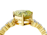 Yellow gold Fancy Yellow Heart Cut Diamond Cluster Pavé Band with Four-Prong Setting_7
