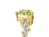 Yellow gold Fancy Yellow Heart Cut Diamond Cluster Pavé Band with Four-Prong Setting_8