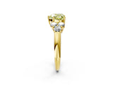 Yellow gold Fancy Yellow Heart  Cut Diamond Cluster Ring with Round Accent Stones and Prong Setting on a Classic Band_51