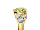 Yellow gold Fancy Yellow Heart  Cut Diamond Cluster Ring with Round Accent Stones and Prong Setting on a Classic Band_54
