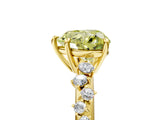 Yellow gold Fancy Yellow Heart Cut Diamond Cluster Side Stone Solitaire Ring with Prong Setting_88