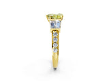 Yellow gold Fancy Yellow Heart Cut Diamond Engagement Ring with Baguette Side Stones and Channel Set Band_22