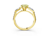 Yellow gold Fancy Yellow Heart Cut Diamond Engagement Ring with Baguette Side Stones and Channel Set Band_23