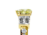 Yellow gold Fancy Yellow Heart Cut Diamond Engagement Ring with Baguette Side Stones and Channel Set Band_25