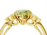 Yellow gold Fancy Yellow Heart  Cut Diamond Engagement Ring with Bezel Set Round Side Stones and Prong Setting_53