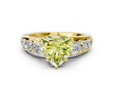 Yellow gold Fancy Yellow Heart  Cut Diamond Engagement Ring with Pavé Band and Four-Prong Setting_3