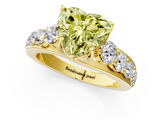 Yellow gold Fancy Yellow Heart  Cut Diamond Engagement Ring with Pavé Band and Four-Prong Setting_4