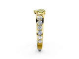 Yellow gold Fancy Yellow Heart  Cut Diamond Engagement Ring with Pavé Band and Four-Prong Setting_5