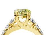 Yellow gold Fancy Yellow Heart  Cut Diamond Engagement Ring with Pavé Band and Four-Prong Setting_7