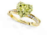 Yellow gold Fancy Yellow Heart Cut Diamond Engagement Ring with Side Stone Accents and Four-Prong Setting_1