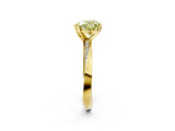 Yellow gold Fancy Yellow Heart Cut Diamond Engagement Ring with Side Stone Accents and Four-Prong Setting_14