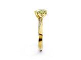 Yellow gold Fancy Yellow Heart Cut Diamond Engagement Ring with Side Stone Accents and Four-Prong Setting_2