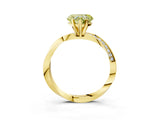 Yellow gold Fancy Yellow Heart Cut Diamond Engagement Ring with Side Stone Accents and Four-Prong Setting_3