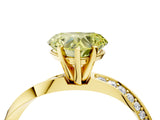 Yellow gold Fancy Yellow Heart Cut Diamond Engagement Ring with Side Stone Accents and Four-Prong Setting_4