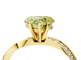 Yellow gold Fancy Yellow Heart Cut Diamond Engagement Ring with Side Stone Accents and Four-Prong Setting_76