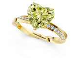 Yellow gold Fancy Yellow Heart Cut Diamond Engagement Ring with Side Stone Accents and Four-Prong Setting_97