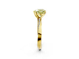 Yellow gold Fancy Yellow Heart Cut Diamond Engagement Ring with Side Stone Accents and Four-Prong Setting_98