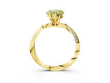 Yellow gold Fancy Yellow Heart Cut Diamond Engagement Ring with Side Stone Accents and Four-Prong Setting_99
