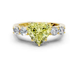 Yellow gold Fancy Yellow Heart  Cut Diamond Five-Stone Prong Set White Gold Ring_27