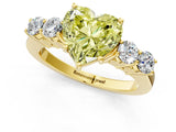 Yellow gold Fancy Yellow Heart  Cut Diamond Five-Stone Prong Set White Gold Ring_28