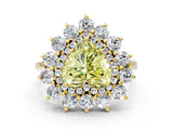Yellow gold Fancy Yellow Heart Cut Diamond Floral Double Halo Engagement Ring with Prong Setting_24