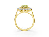 Yellow gold Fancy Yellow Heart Cut Diamond Floral Double Halo Engagement Ring with Prong Setting_27