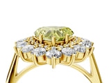 Yellow gold Fancy Yellow Heart Cut Diamond Floral Double Halo Engagement Ring with Prong Setting_28